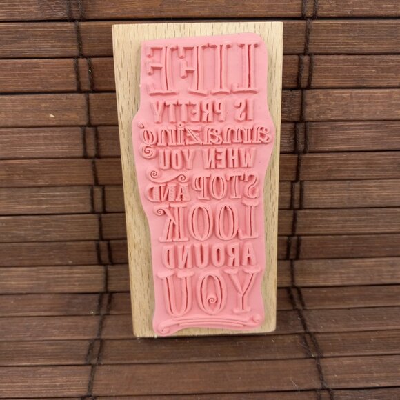 Lot 2 Saying Rubber Stamps Hampton Art Life Is Pretty Amazing Stampendous - Picture 7 of 8